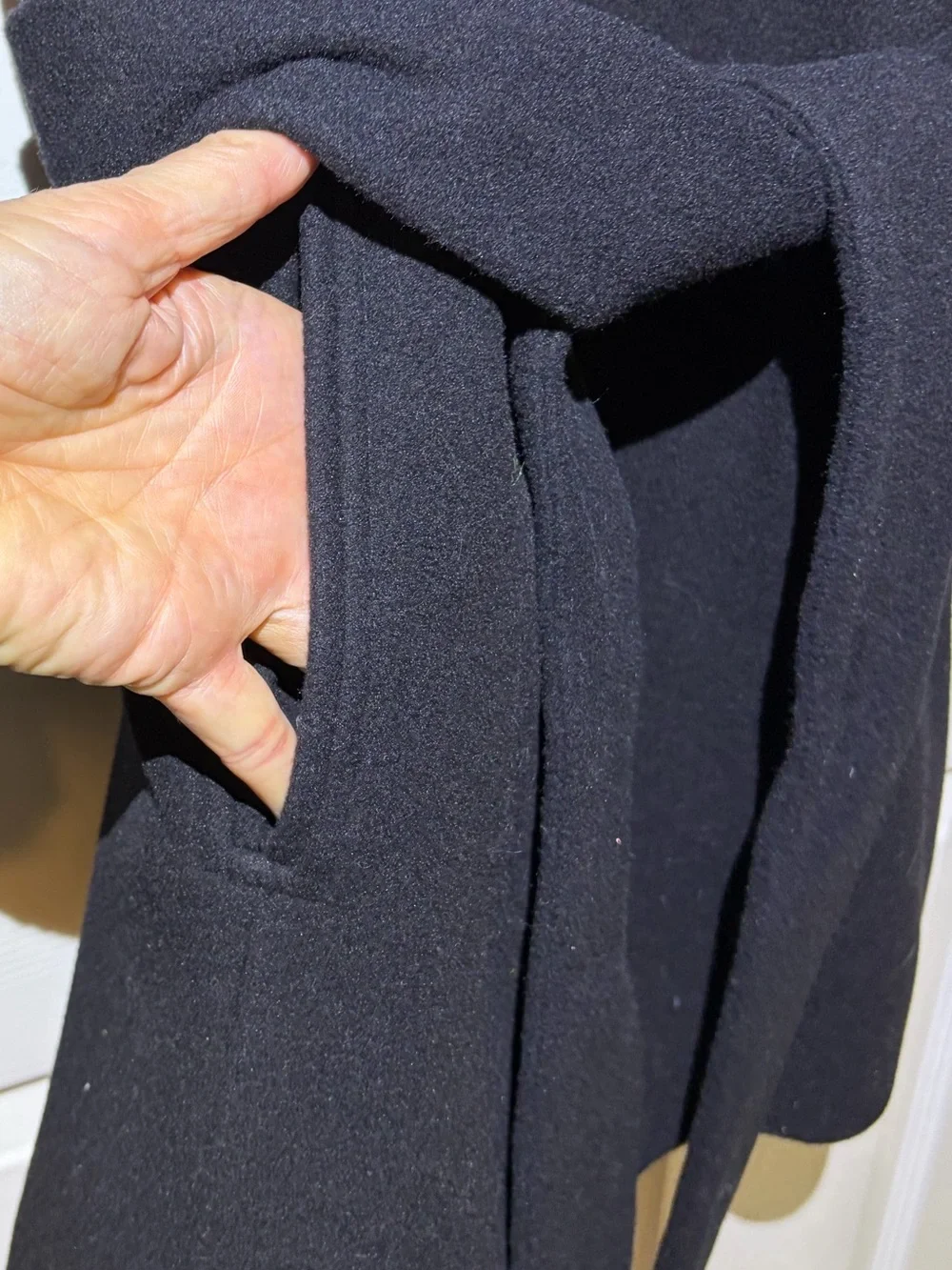 Pendleton Black Double-Breasted Wool Pea Coat with Belt